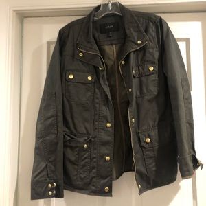 JCrew olive green wax jacket